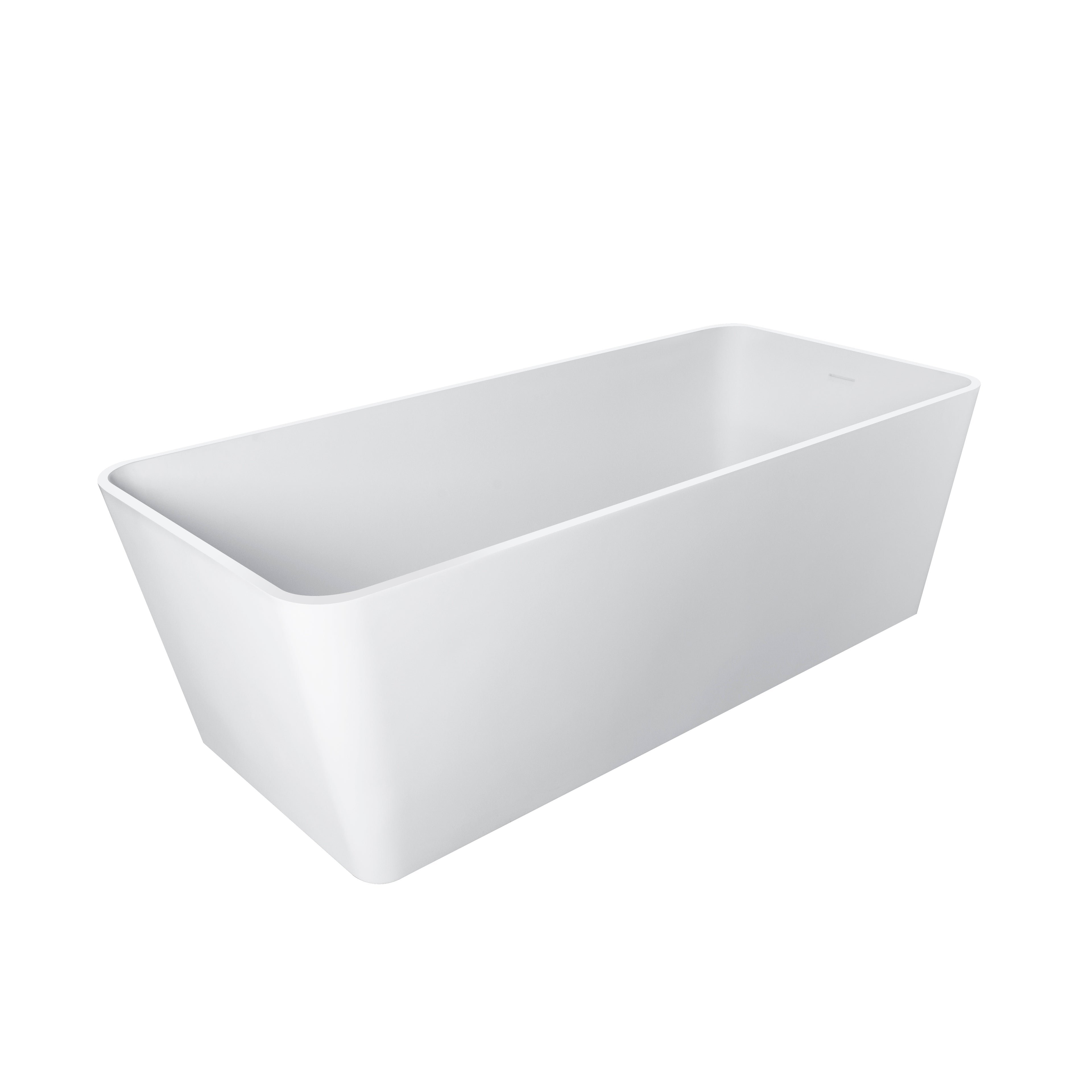 67 Inch Freestanding Solid Surface Soaking Bathtub