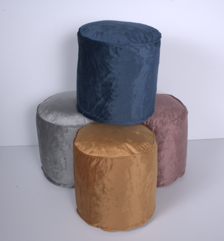 Shimon Cylinder Pouf, Pewter