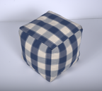 Connor Checkered Square Pouf