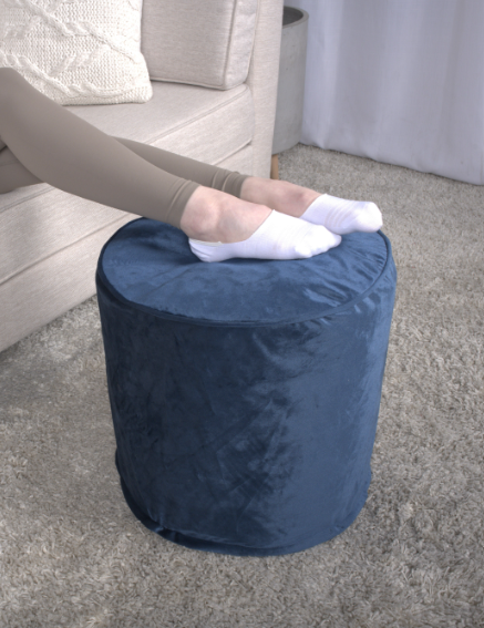 Shimon Cylinder Pouf, Cobalt