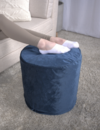 Shimon Cylinder Pouf, Cobalt