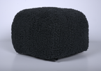 Spongy Microfiber Square Pouf, Dark