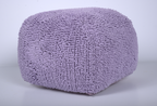 Spongy Microfiber Square Pouf, Lavender
