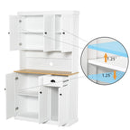 71" Kitchen Pantry Storage Cabinet with Microwave Oven Countertop
