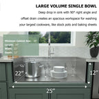 25"x22"x12" Stainless Steel Laundry Utility Sink