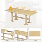 TOPMAX Farmhouse 76-Inch 6-Piece Extendable Dining Table Set