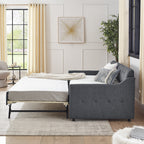 Twin Size Upholstery Daybed with Twin Size Erectable Trundle