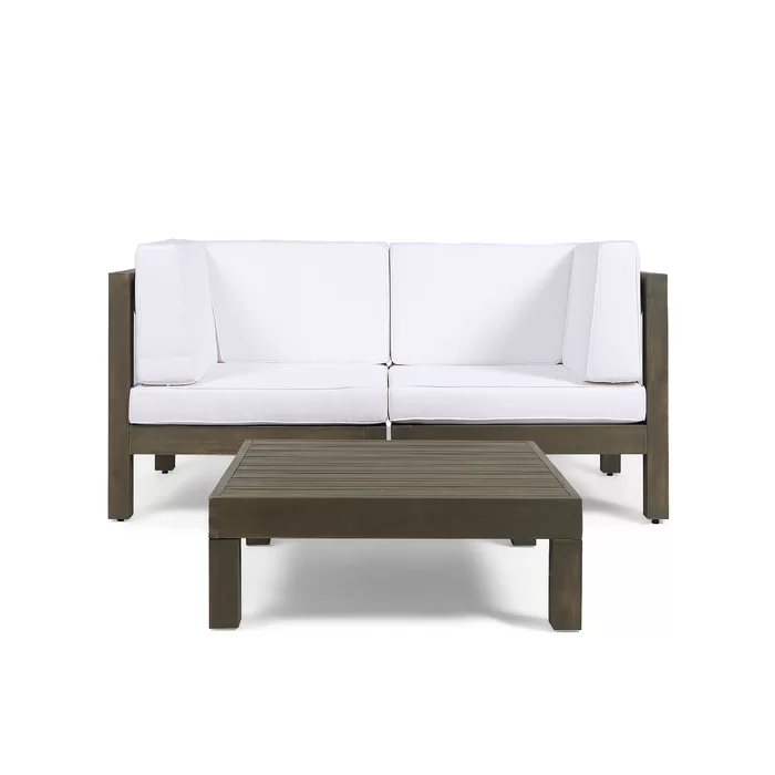 Brava X-Back 2 Seater Sectional Loveseat with Coffee Table