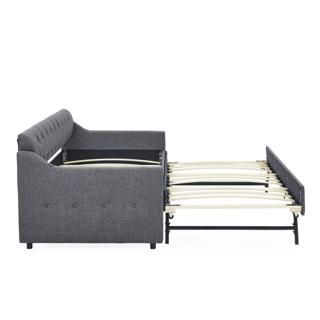 Twin Size Upholstery Daybed with Twin Size Erectable Trundle