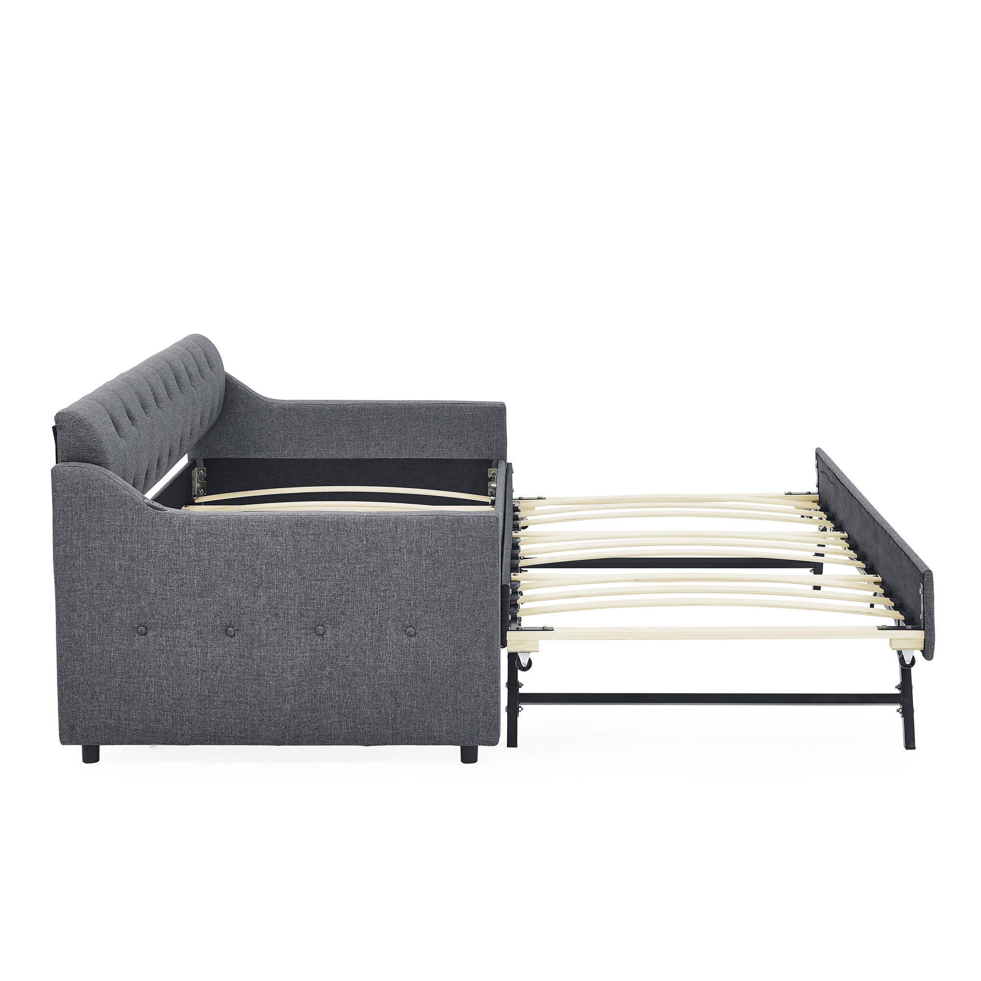 Twin Size Upholstery Daybed with Twin Size Erectable Trundle