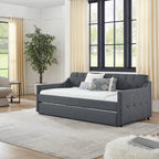 Twin Size Upholstery Daybed with Twin Size Erectable Trundle