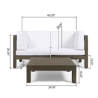 Brava X-Back 2 Seater Sectional Loveseat with Coffee Table
