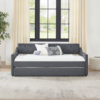 Twin Size Upholstery Daybed with Twin Size Erectable Trundle
