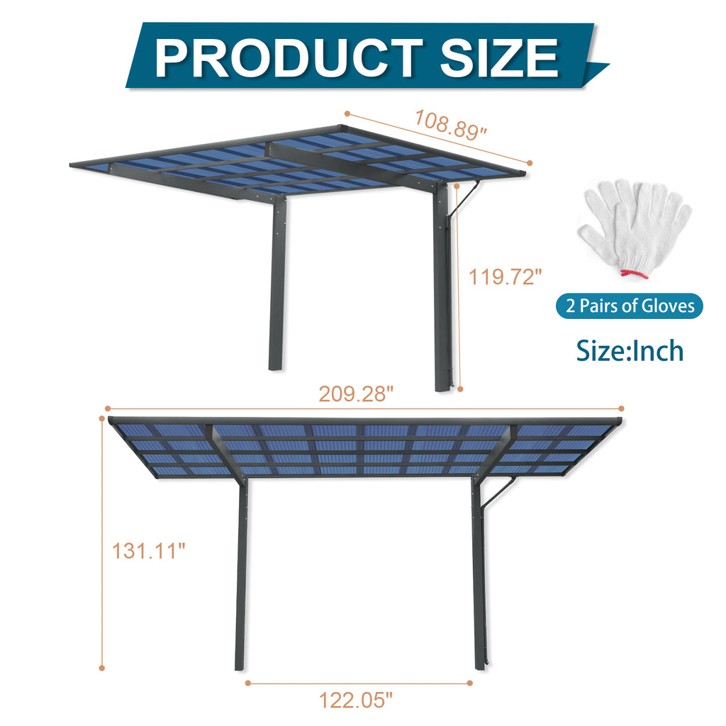 Outdoor Carport - 17.44FT x 9FT x 11FT