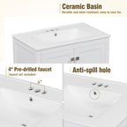 60" White Bathroom Vanity Set