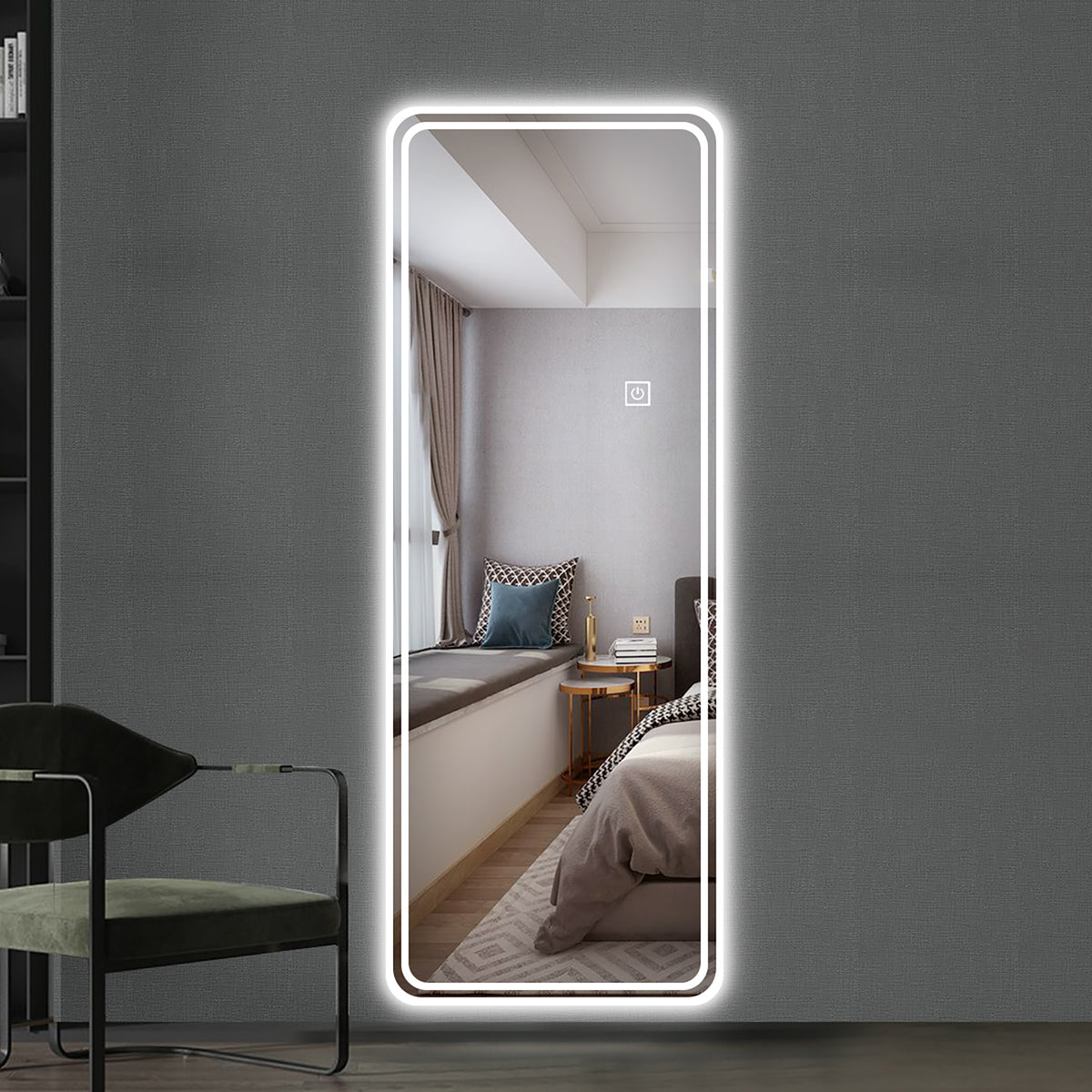 65"x24" Full Length LED Mirror with Dimming & Color Modes