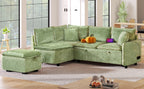 82.67" Convertible Sofa Bed Sectional with Storage Ottoman