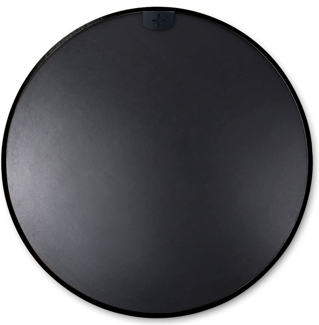 Black 20 Inch Metal Round Bathroom Mirror