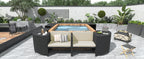 Spa Surround Spa Frame Quadrilateral Outdoor Rattan Sectional Sofa Set