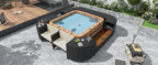 Spa Surround Spa Frame Quadrilateral Outdoor Rattan Sectional Sofa Set
