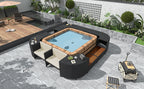 Spa Surround Spa Frame Quadrilateral Outdoor Rattan Sectional Sofa Set