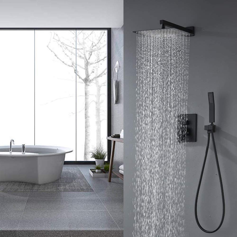10 Inch Shower Head Bathroom Luxury Rain Mixer Shower Complete Combo Set