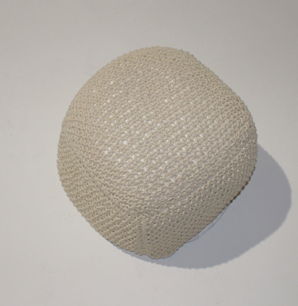 Semi-Rounded Pouf - Cable Knitted - Handmade