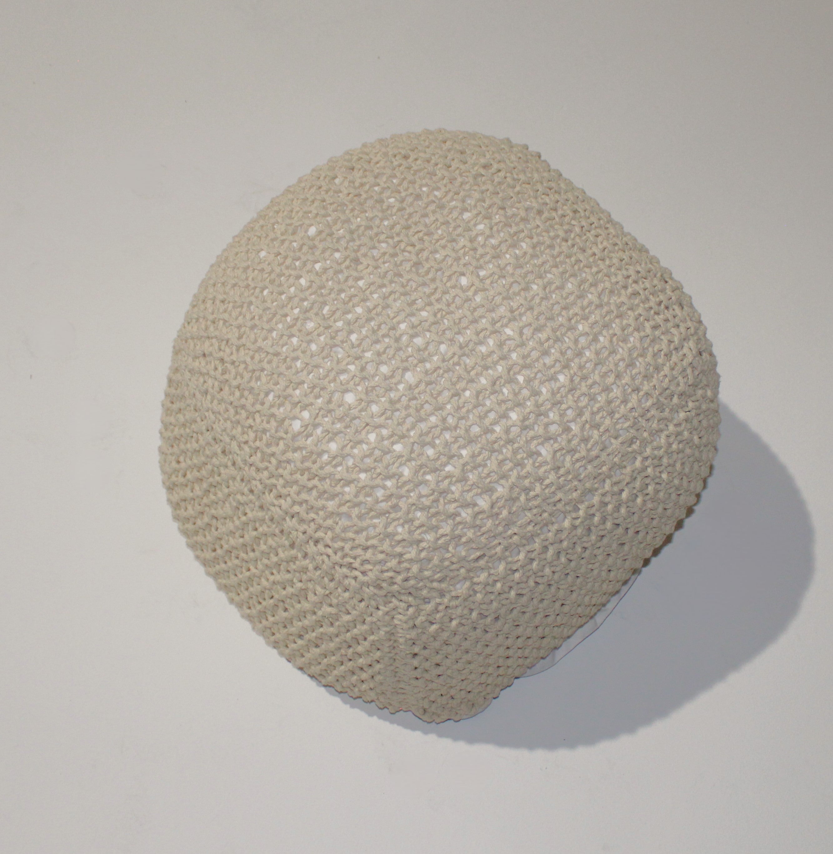 Semi-Rounded Pouf - Cable Knitted - Handmade
