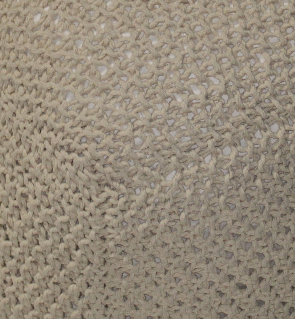 Semi-Rounded Pouf - Cable Knitted - Handmade