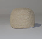 Semi-Rounded Pouf - Cable Knitted - Handmade