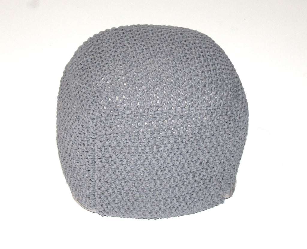 Semi-Rounded Pouf - Cable Knitted - Handmade