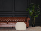 Semi-Rounded Pouf - Cable Knitted - Handmade