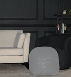 Semi-Rounded Pouf - Cable Knitted - Handmade