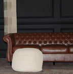 Semi-Rounded Pouf - Cable Knitted - Handmade