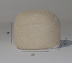 Semi-Rounded Pouf - Cable Knitted - Handmade