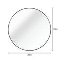 Black 20 Inch Metal Round Bathroom Mirror