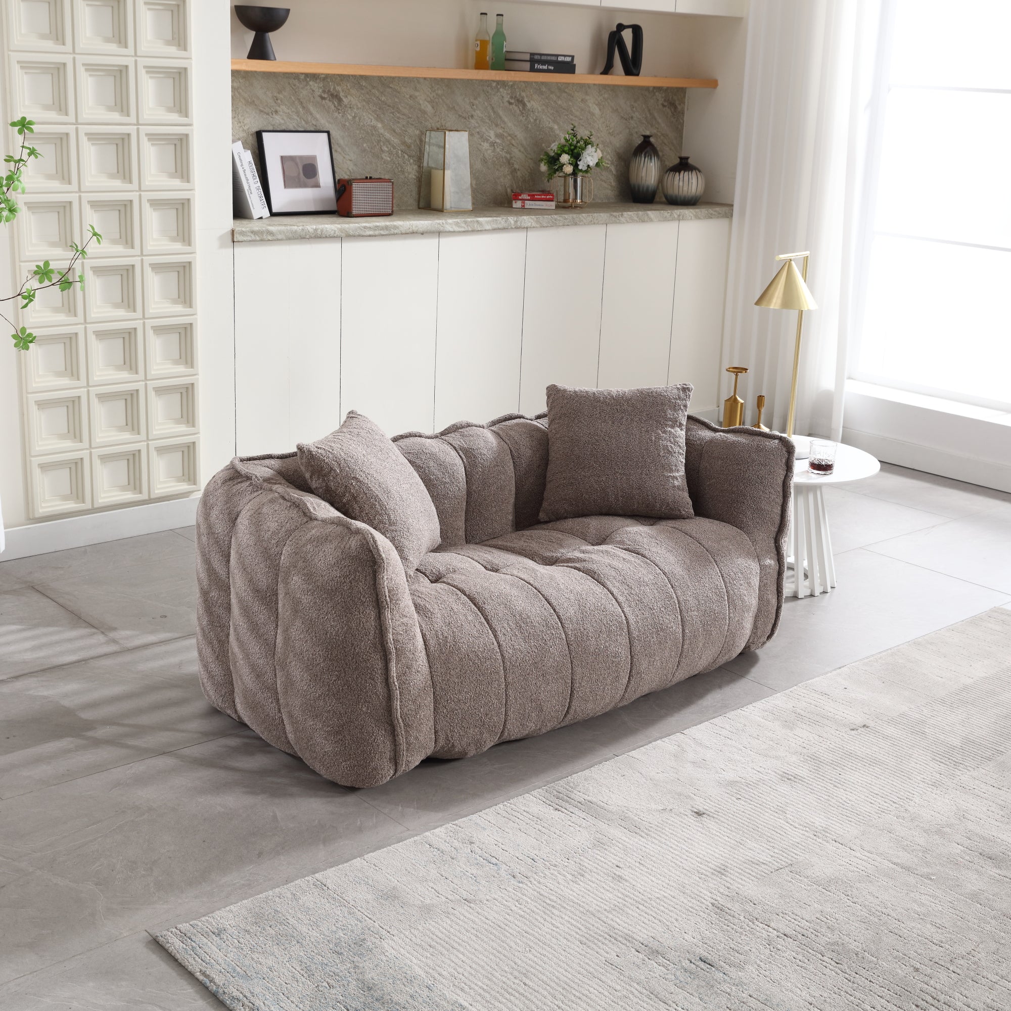 Soft Beanbag Chair with High Resilience Foam Core for Two People