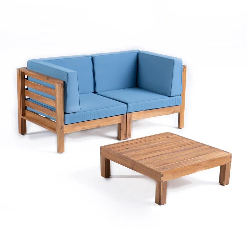 Oana 3-Piece Love Seat Set With Coffee Table