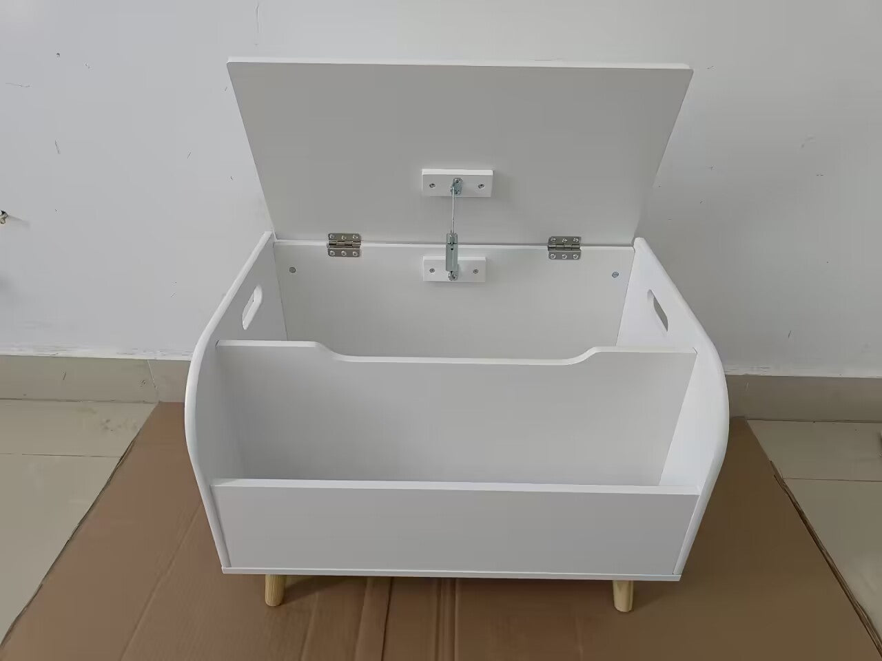 Wooden Toy Box with Front Bookshelf