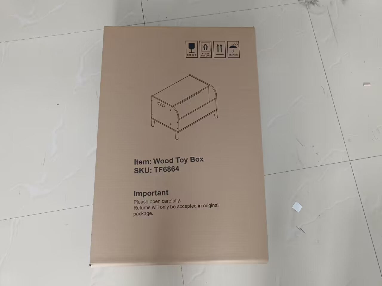 Wooden Toy Box with Front Bookshelf