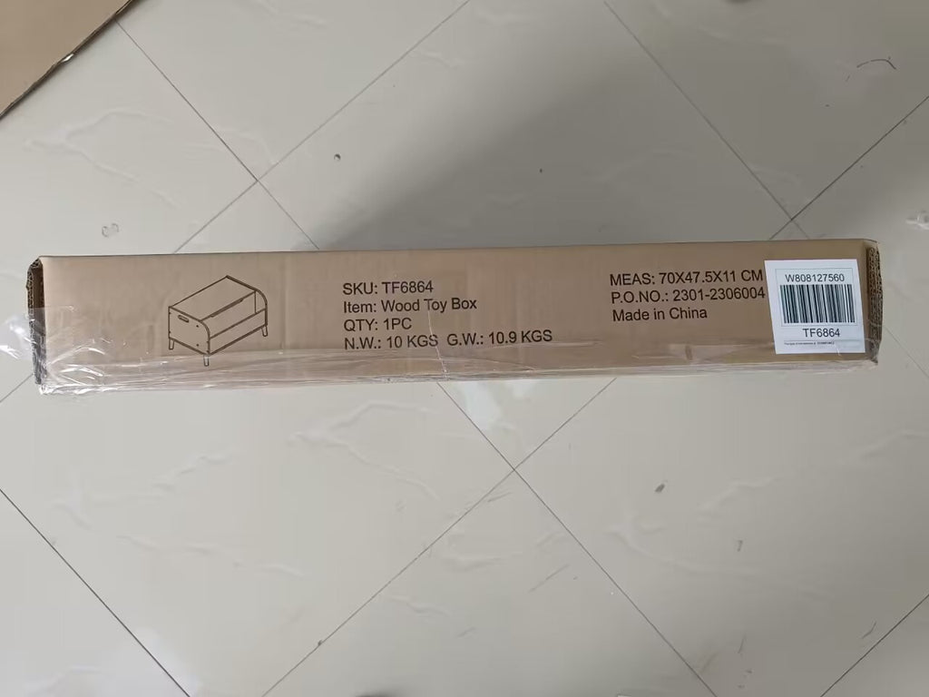 Wooden Toy Box with Front Bookshelf