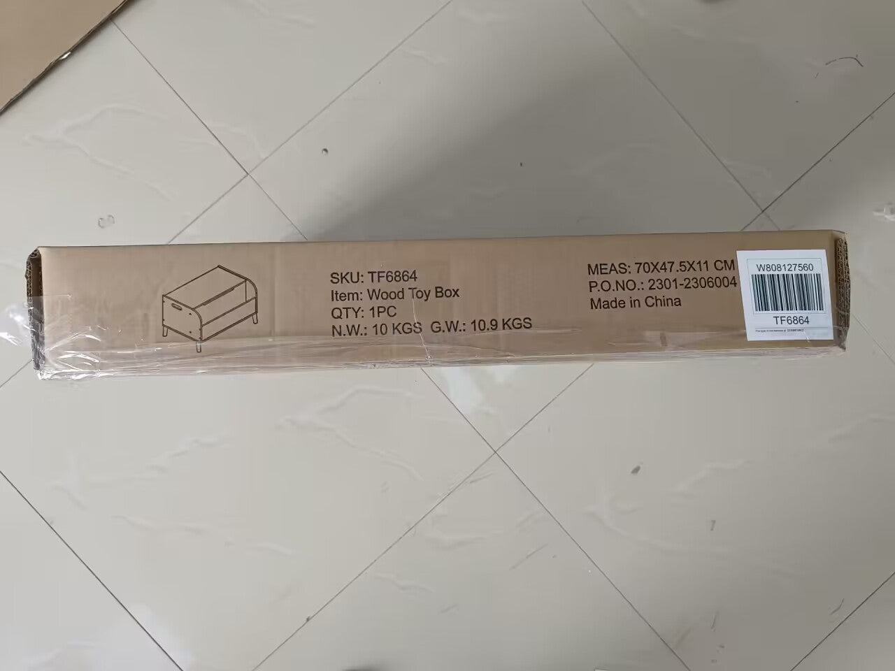 Wooden Toy Box with Front Bookshelf