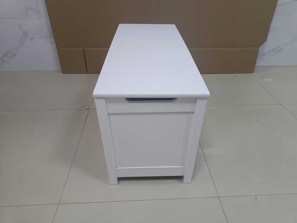 Kids Wooden Toy Box Storage with Safety Hinged Lid for Ages 2+