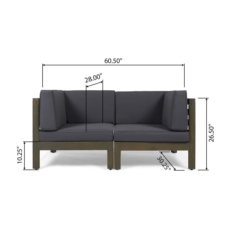 Oana 2-Piece Love Seat Set - Dark