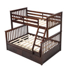 Twin Over Full Bunk Bed with Storage Drawers – Espresso