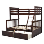 Twin Over Full Bunk Bed with Storage Drawers – Espresso