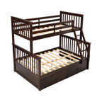 Twin Over Full Bunk Bed with Storage Drawers – Espresso