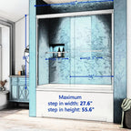 56-60"W x 60"H Double Sliding Tub Shower Door
