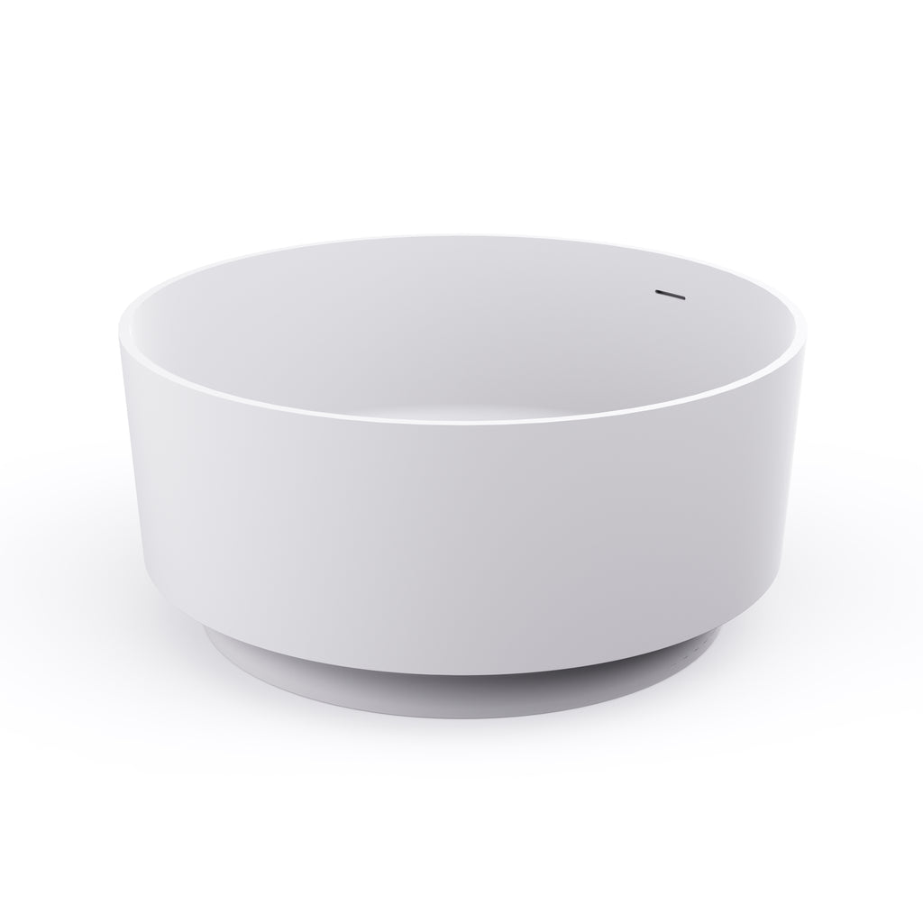 49 Inch Round Freestanding Solid Surface Soaking Bathtub