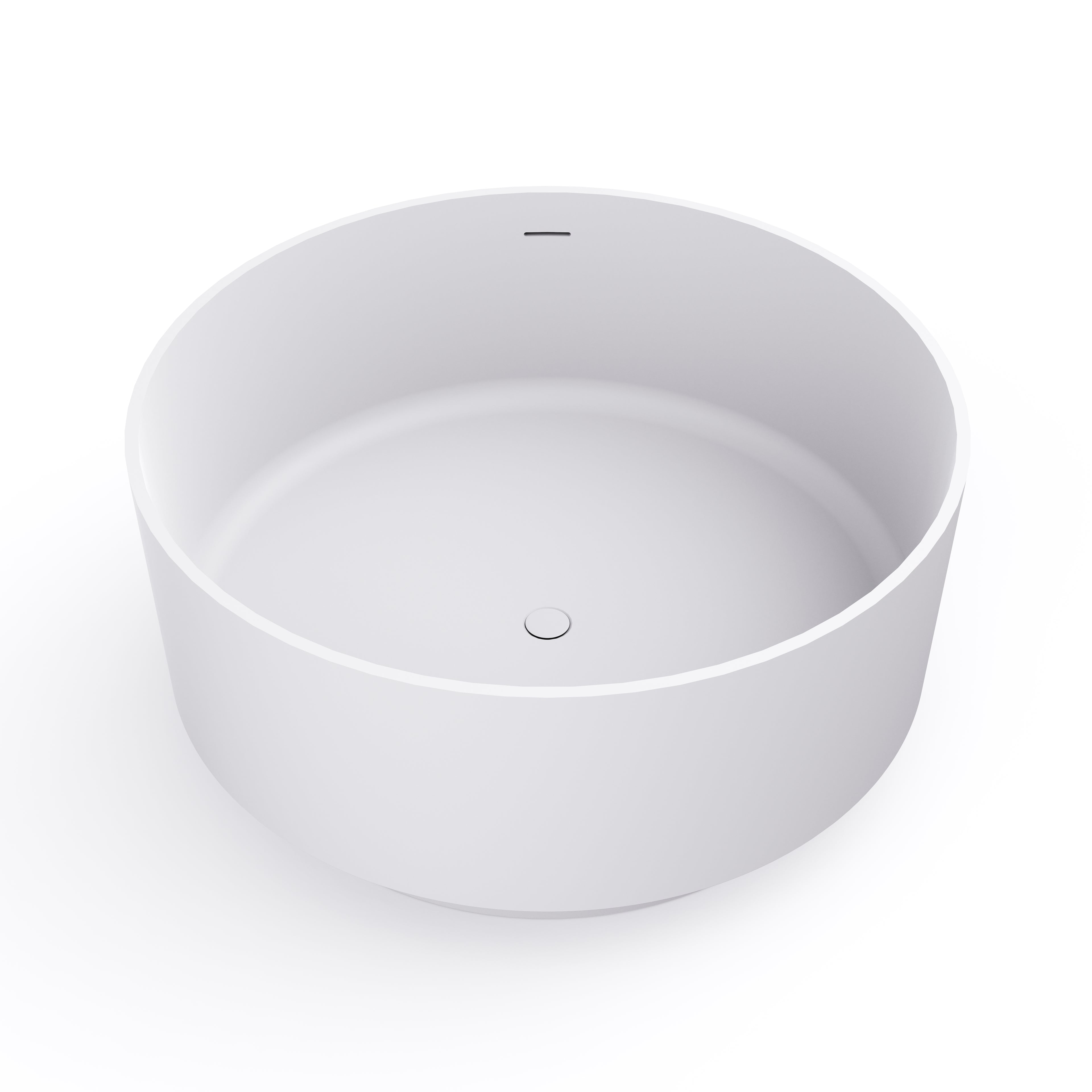 49 Inch Round Freestanding Solid Surface Soaking Bathtub